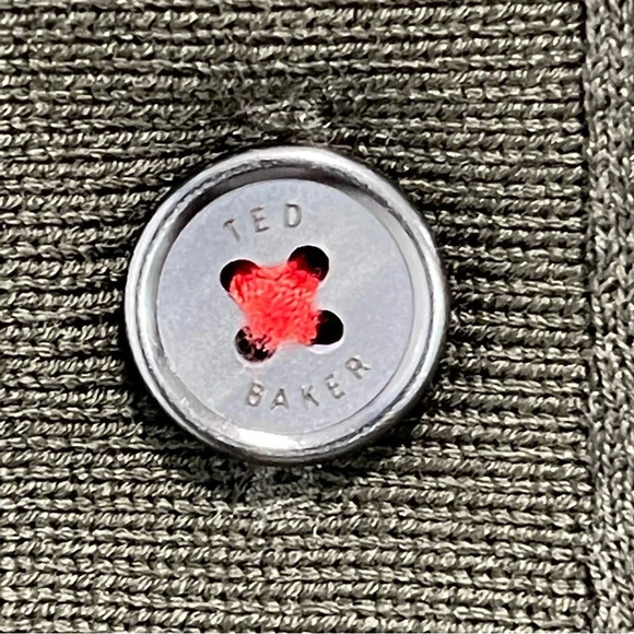 Ted Baker Long Sleeve Green Navy Polo shirt Deluxe size 6 - Picture 10 of 16